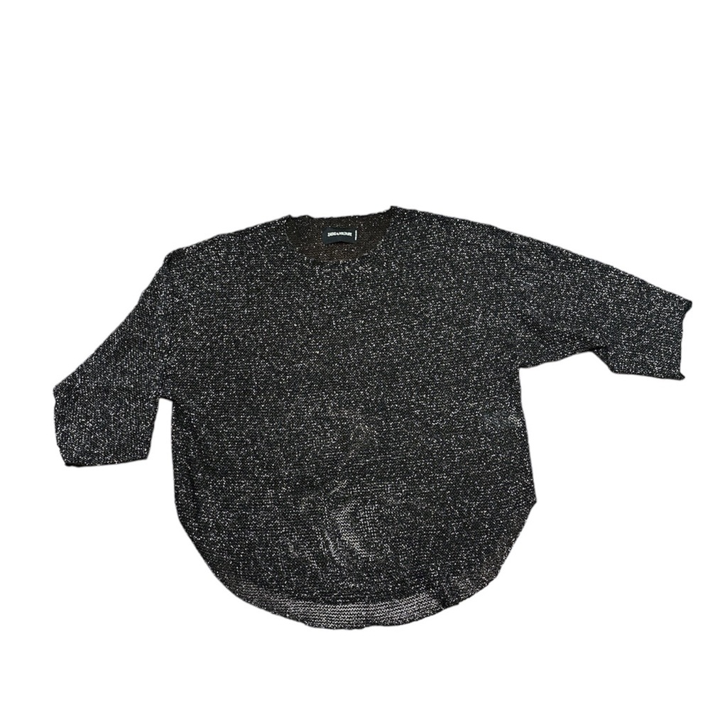Zadig&Voltaire metallic and black sheer top size S